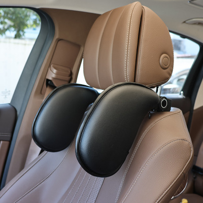 Newly upgraded car headrest side pillow comfortable skin-friendly sponge leather neck pillow car waist rest car supplies